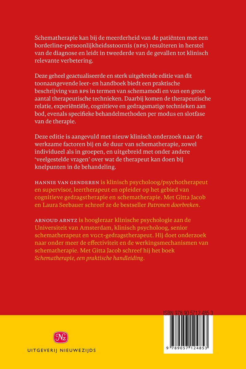 Schematherapie bij borderline-persoonlijkheidsstoornis - back cover