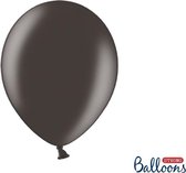 Partydeco Ballonnen Metallic Strong zwart - 30 cm - 10 stuks