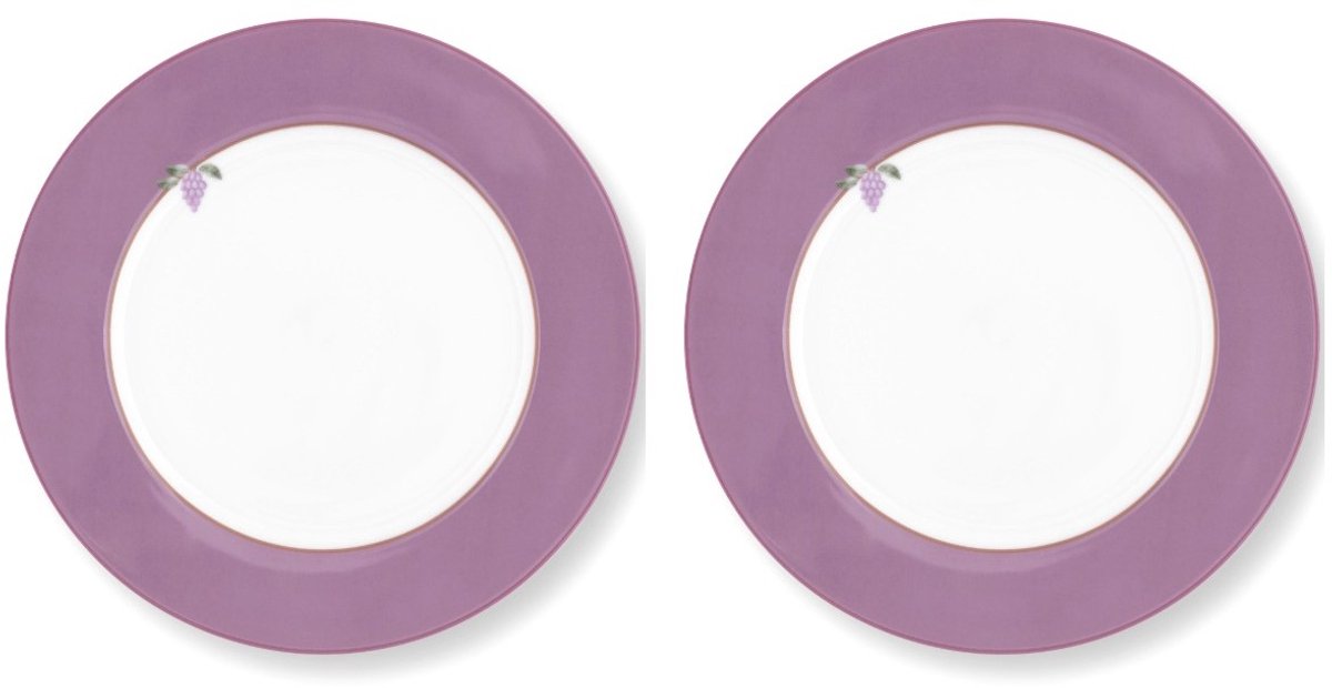 Pip Studio Lily & Lotus Set van twee lunchborden - ontbijtborden 23cm