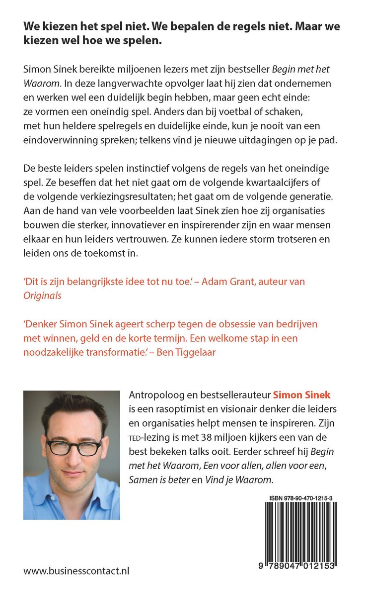 Het oneindige spel - back cover