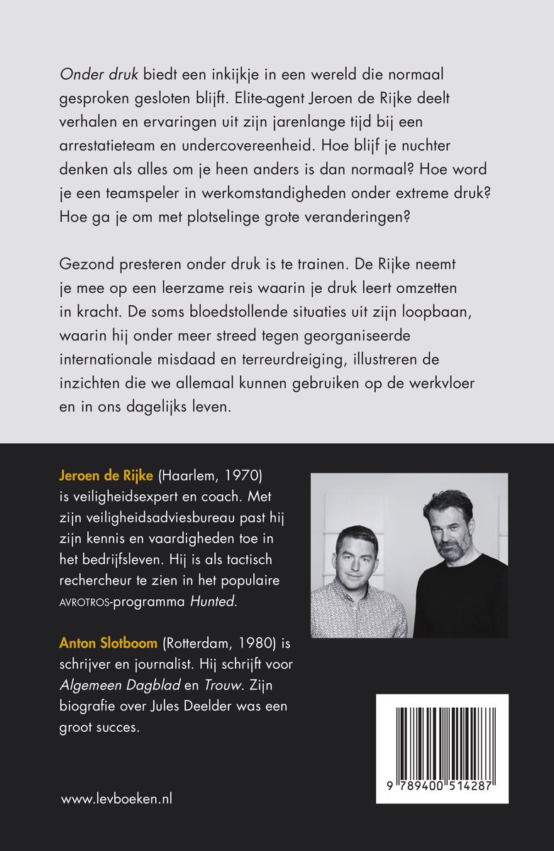Onder druk - back cover
