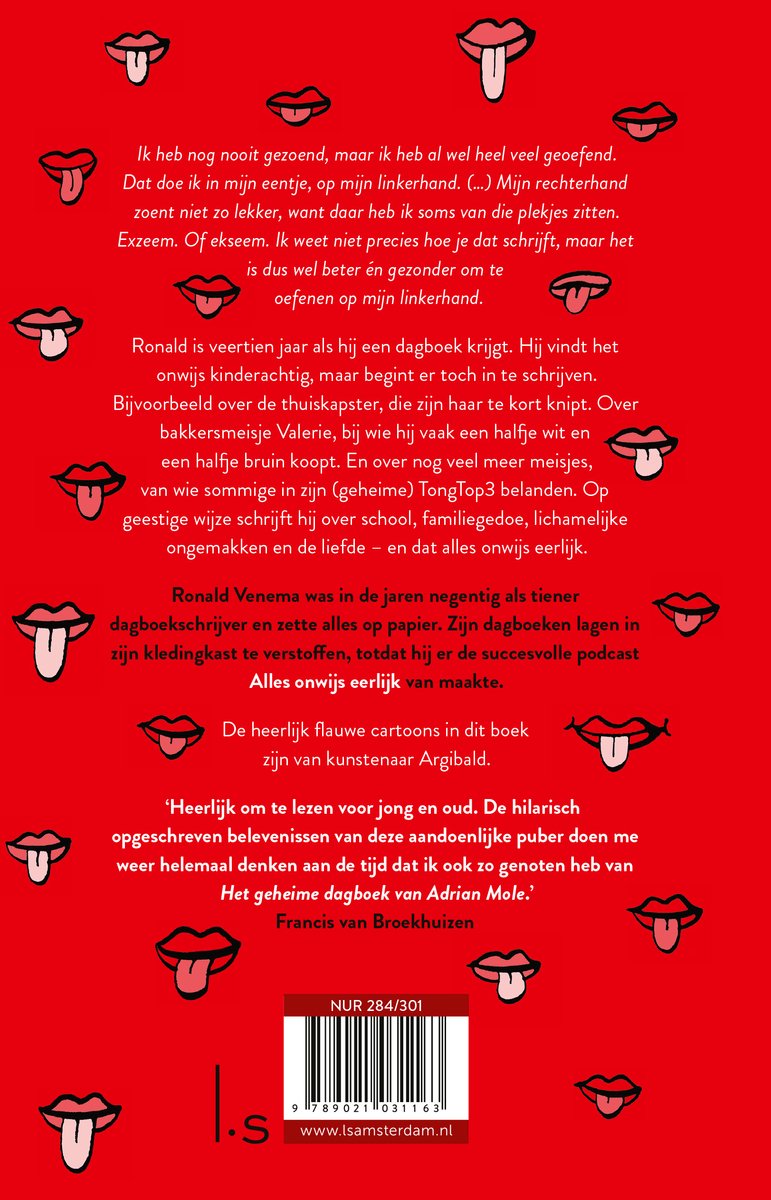 Mijn onwijs eerlijke puberdagboeken 1 - De jacht op een tongzoen - back cover