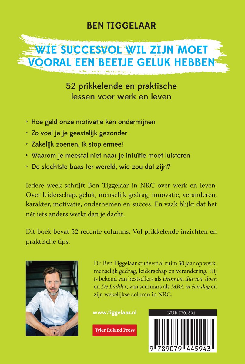Wie succesvol wil zijn moet vooral een beetje geluk hebben - back cover