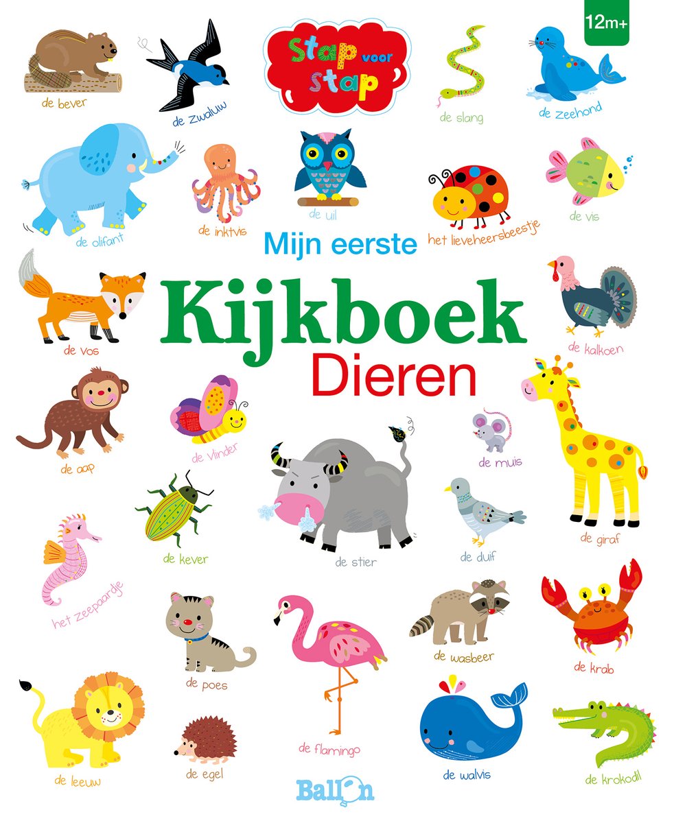 Omslag van Stap voor stap 0 - Mijn eerste kijkboek Dieren