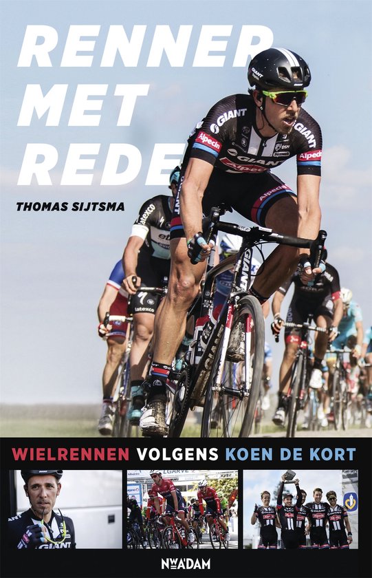 Boek "Renner met Rede" van Thomas Sijtsma, met foto van wielrenner.