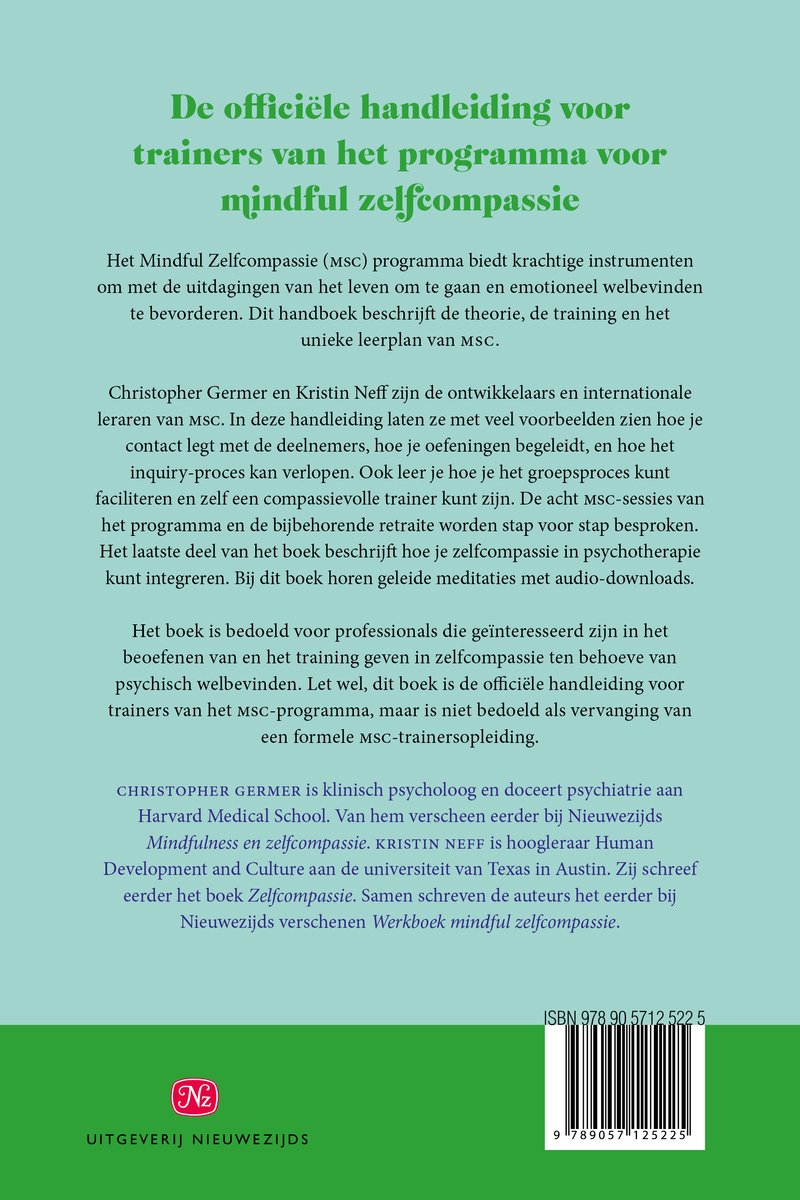 Mindful zelfcompassie: handboek voor professionals - back cover