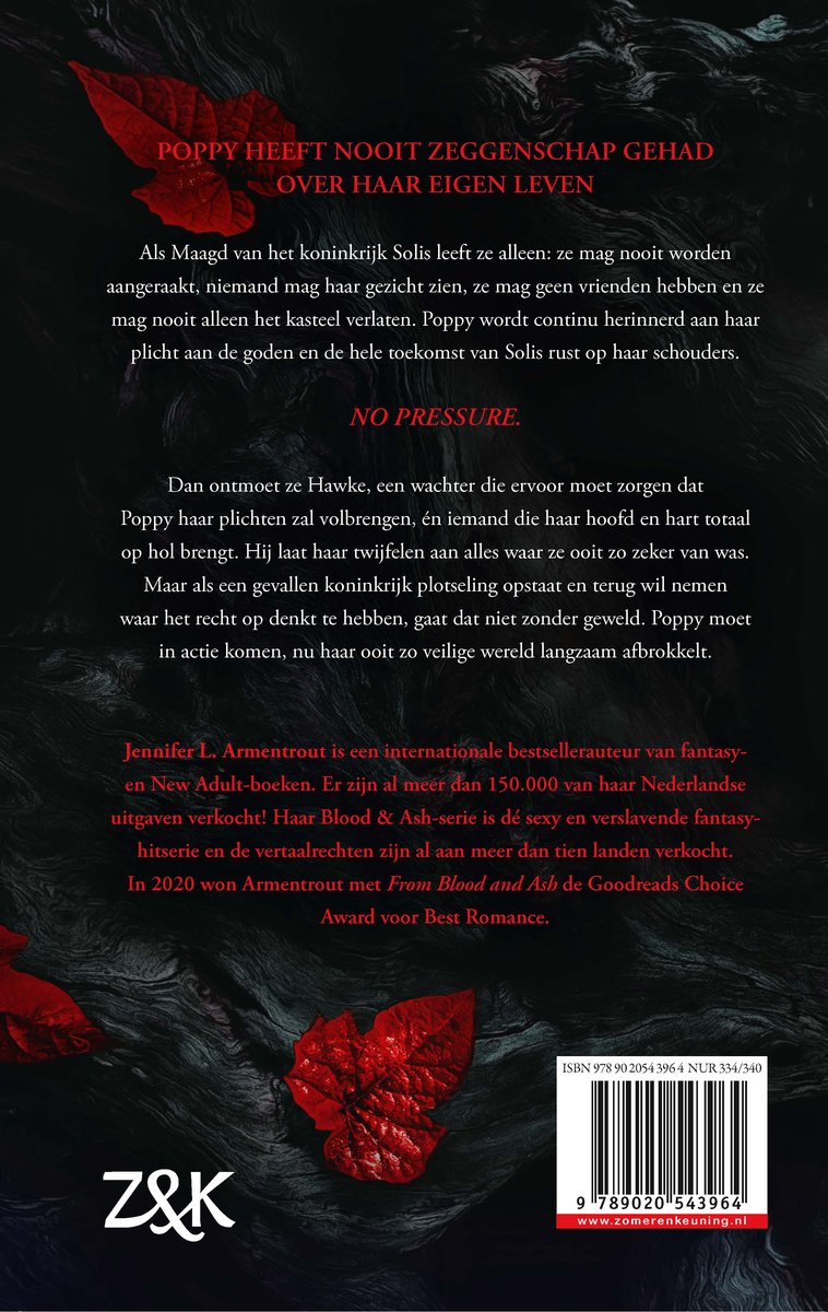 Blood and Ash 1 - Uit bloed en as - back cover