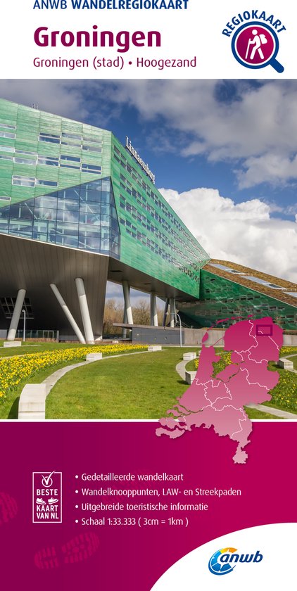 Wandelregiokaarten- Groningen: Groningen (stad)-Hoogezand hiking region map