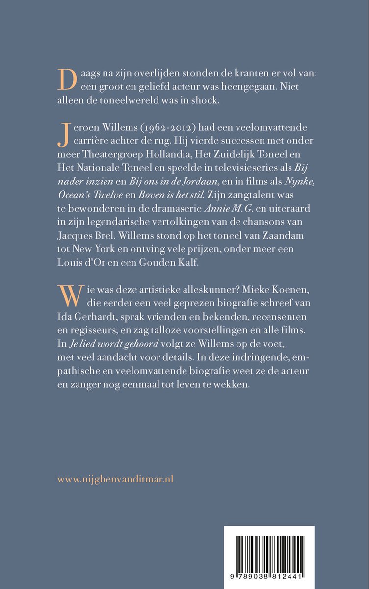 Je lied wordt gehoord - back cover