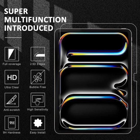 Protection d'écran en Glas trempé - Protection d'écran en Tempered Glass Convient pour : Apple iPad Air 13 pouces (2024) M2 / iPad Pro 13 (2024) M4 - 13 pouces - 2x