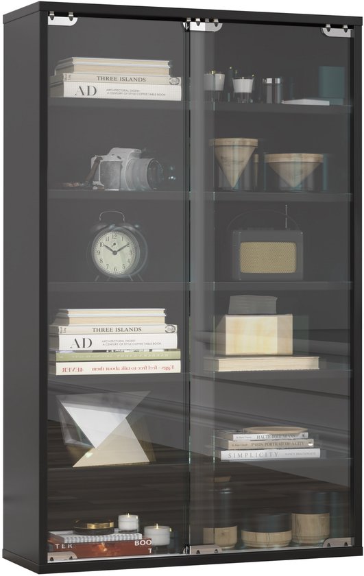 Vitrine - armoire à compartiments - armoire de rangement - 12 compartiments avec portes coulissantes