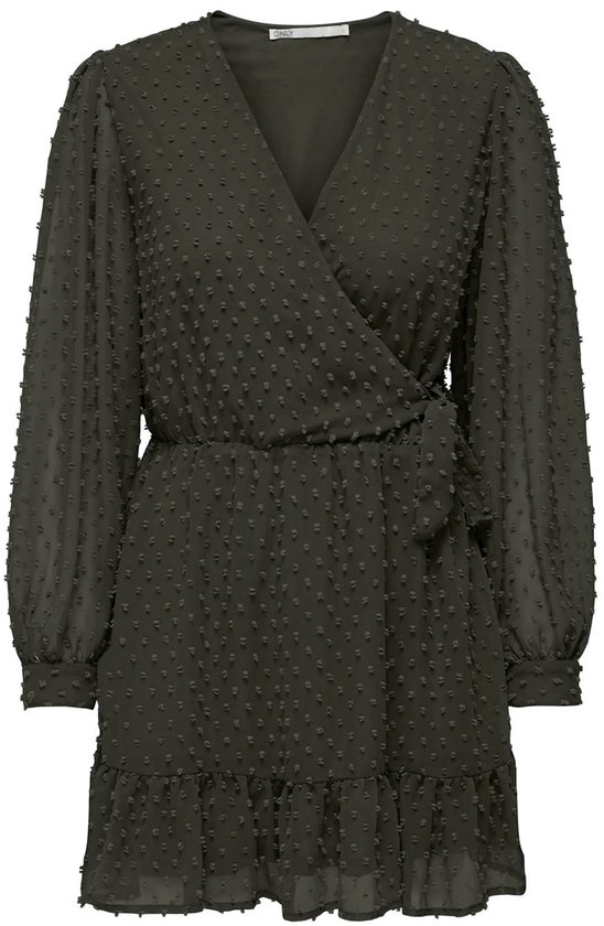 Only Tiva Dobby Wrap Jurk Vrouwen - Maat XL