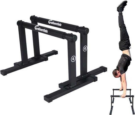 Barres Parallèles Flintronic – Bois De Hêtre Massif, Antidérapant – Pour Pompes, L-sits, Handstand – Charge 150 Kg – Poignées Confortables – Calisthénie, Gym, Fitness
