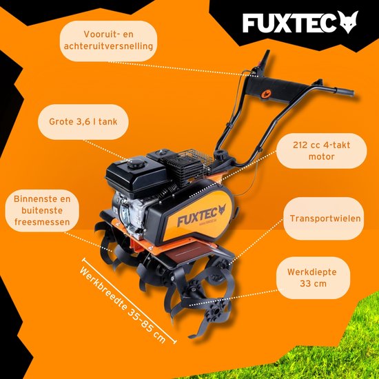 FUXTEC Tuinfrees Benzine - Grondfrees - Bodemfrees - met een breedte van 85 cm - FX-AF1212 van FUXTEC — afbeelding 2