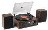 Platenspeler met speakers - Audizio Boston platenspeler Bluetooth, CD speler en DAB radio - Houtlook