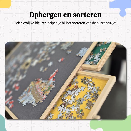 AYOO Puzzelbord - Portapuzzle - Puzzelplaat - Verstelbaar Puzzelbord - Puzzelbord met opbergsysteem - Puzzelplank - Puzzel bord - Puzzelbord 1000 stukjes - Puzzeltafel - Puzzelplank