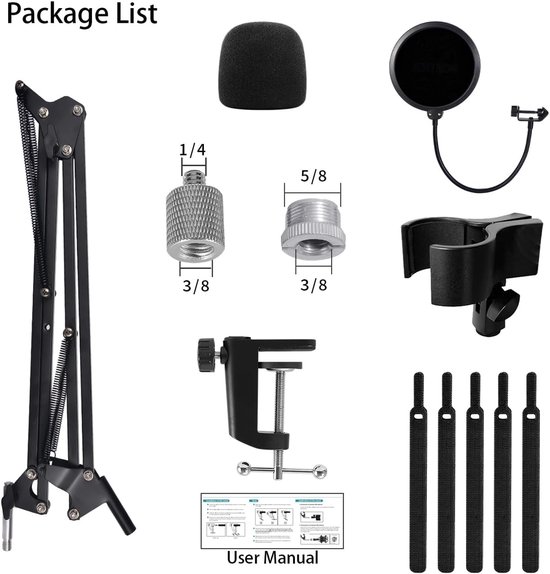 YOUSHARES Blue Yeti Professionele microfoonhouder, verstelbaar, met