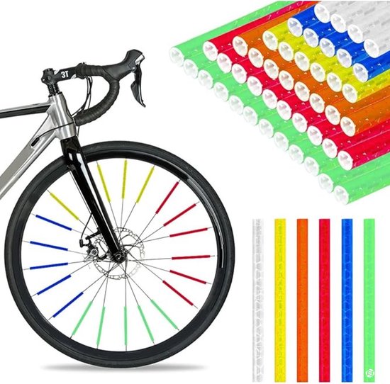 Décoration de rayons pour vélo X AUTOHAUX 2 mm Rose colorée Réfléchissante ABS 36Pcs - Sport