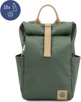 Le Collectif BlueWave - Cycle Re.18 | Rolltop Backpack Mini - Plastique recyclé - Petit sac à dos 9 à 13 L - Femme & Homme - Imperméable et Durable - Vert