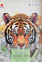 Kleurboek - ''Dieren'' - Kleurboek voor volwassen - Aquarelpapier - Kleurboek voor volwassenen - Schetsboek - Knutselen voor meisjes - aquarelverf - Kleurboek meisjes