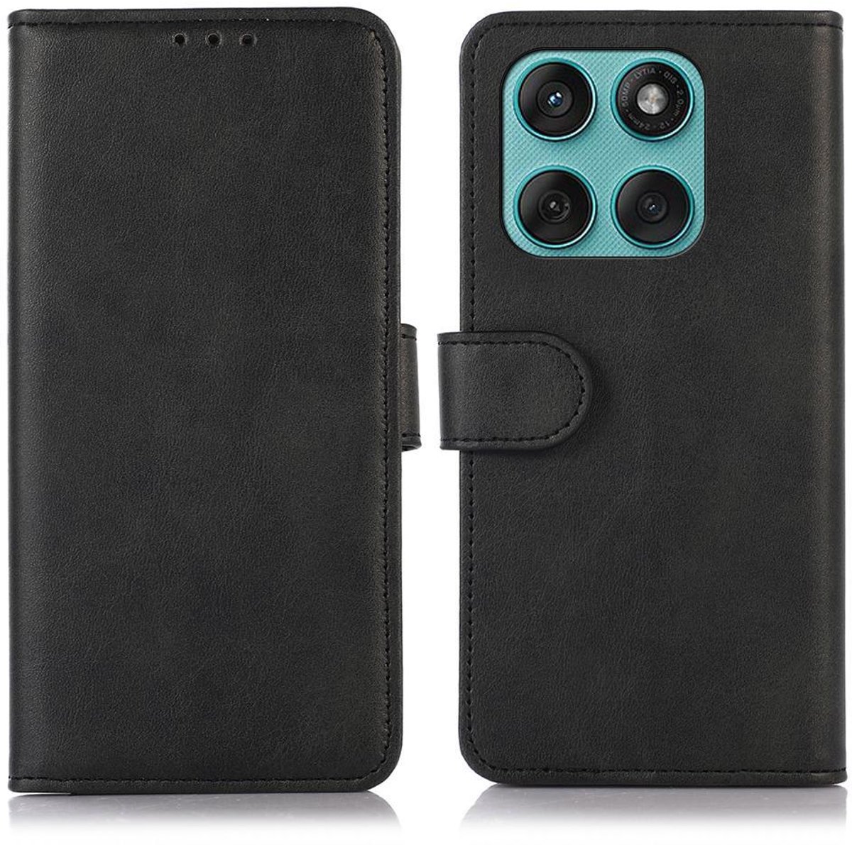 Mobigear Telefoonhoesje geschikt voor Motorola Edge 60 Fusion Hoesje | Mobigear Wallet Bookcase Portemonnee | Pasjeshouder voor 3 Pasjes | Telefoonhoesje voor Pinpas / OV Kaart / Rijbewijs - Zwart