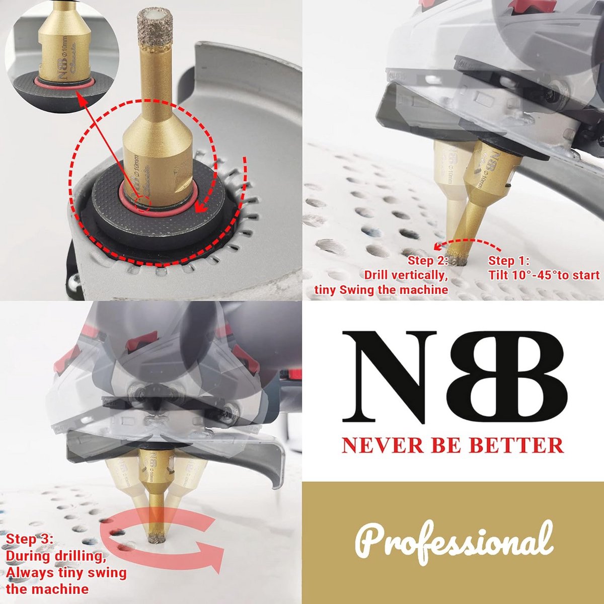 Diamant Boor voor Professioneel Gebruik - Voor Tiling en Harde Materialen met M14 Aansluiting