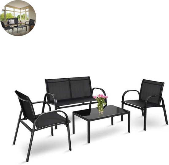 Balkonset / Tuinset / Terrasset - 3-delig- Balkontafel Met 2 Stoelen Weerbestendig En Uv Bestendig Inklapbaar Wit