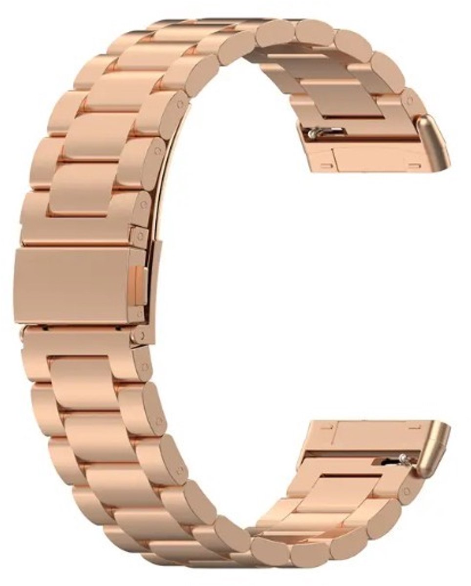 Go Go Gadget - Stalen schakelband - Geschikt voor Fitbit Versa 3 4 Sense - Rose Goud