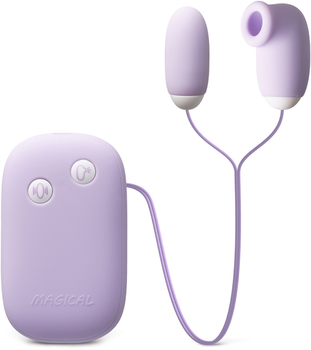 Magical Duo Vibe – Dubbel Genot met Zuig- en Trilfunctie – Discreet & Bedraad – Lila Design