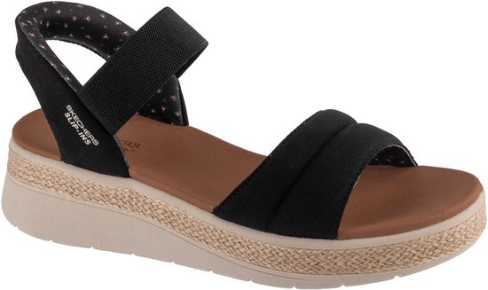 Skechers Slip-Ins : BOBS Sun Ray, Femme, Zwart, Sandales pour femmes, Pointure : 36