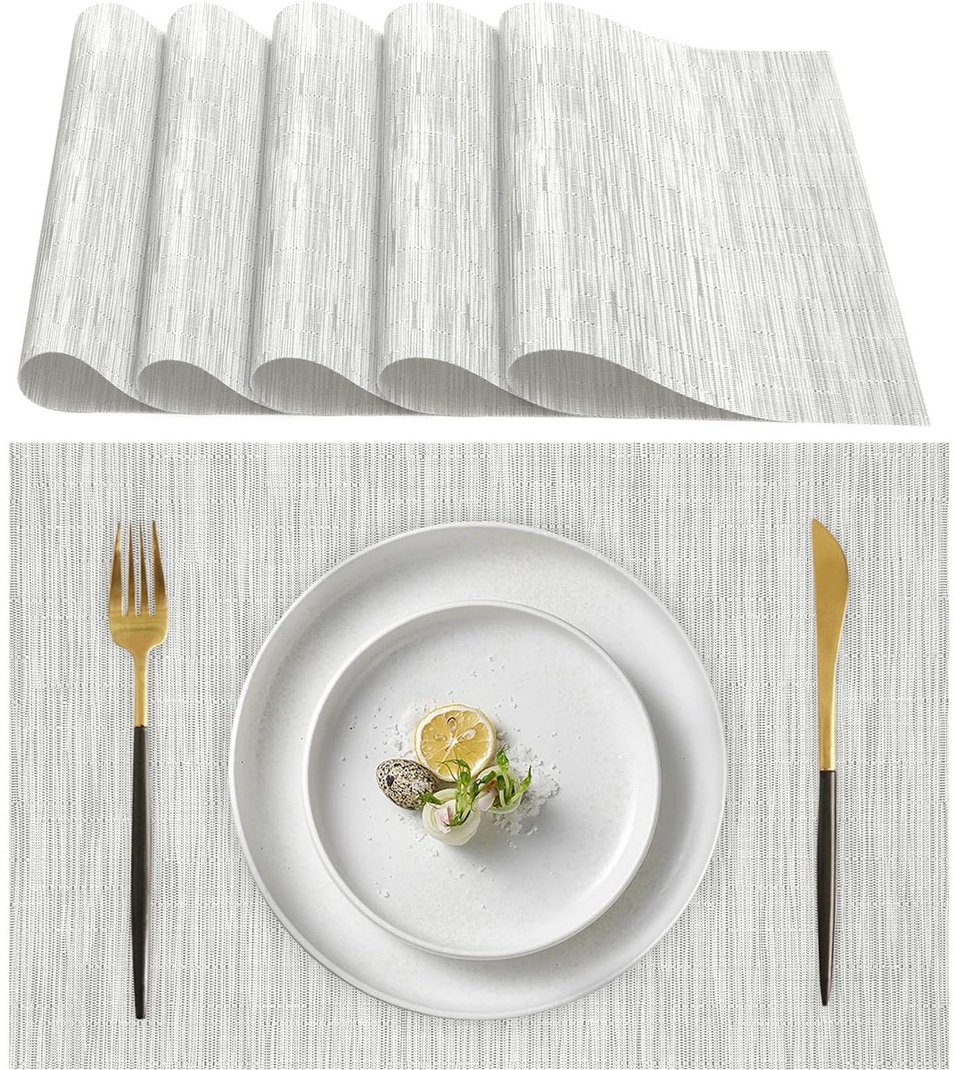 Unyqoos® Stijlvolle en Hittebestendige Placemats Set van 6 voor Eettafel en Restaurants