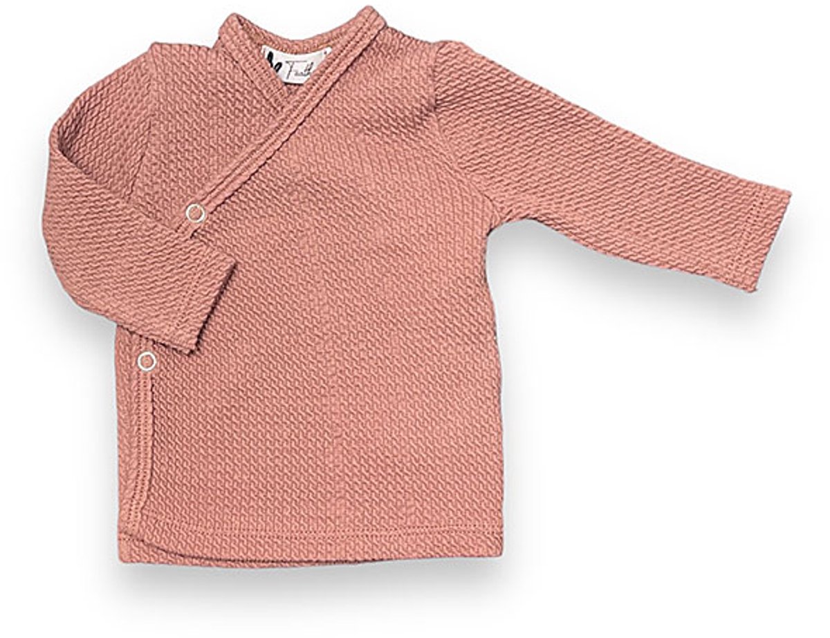 Overslagshirt lange mouw Cable Clay Pink - Roze - Feathers - Maat 62/68