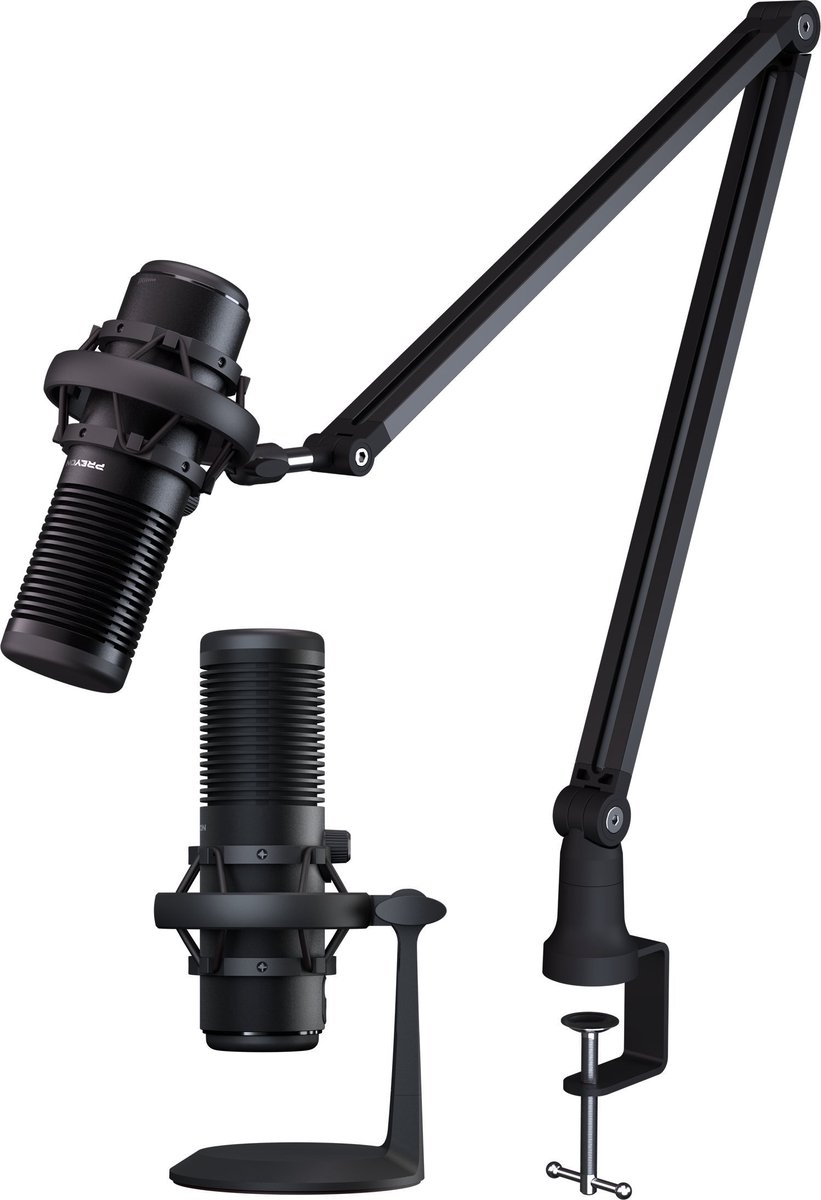 PREYON Stork Scream - Gaming Microfoon - PC-Gaming Met Flexibele Arm - Gaming - Streaming - Podcast - Zwart