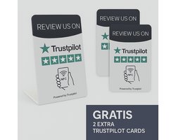 Trustpilot review ons kaart - Nu met 2 gratis kaartjes! NFC - Staand display - Telefoonbordje - Boost je reviews