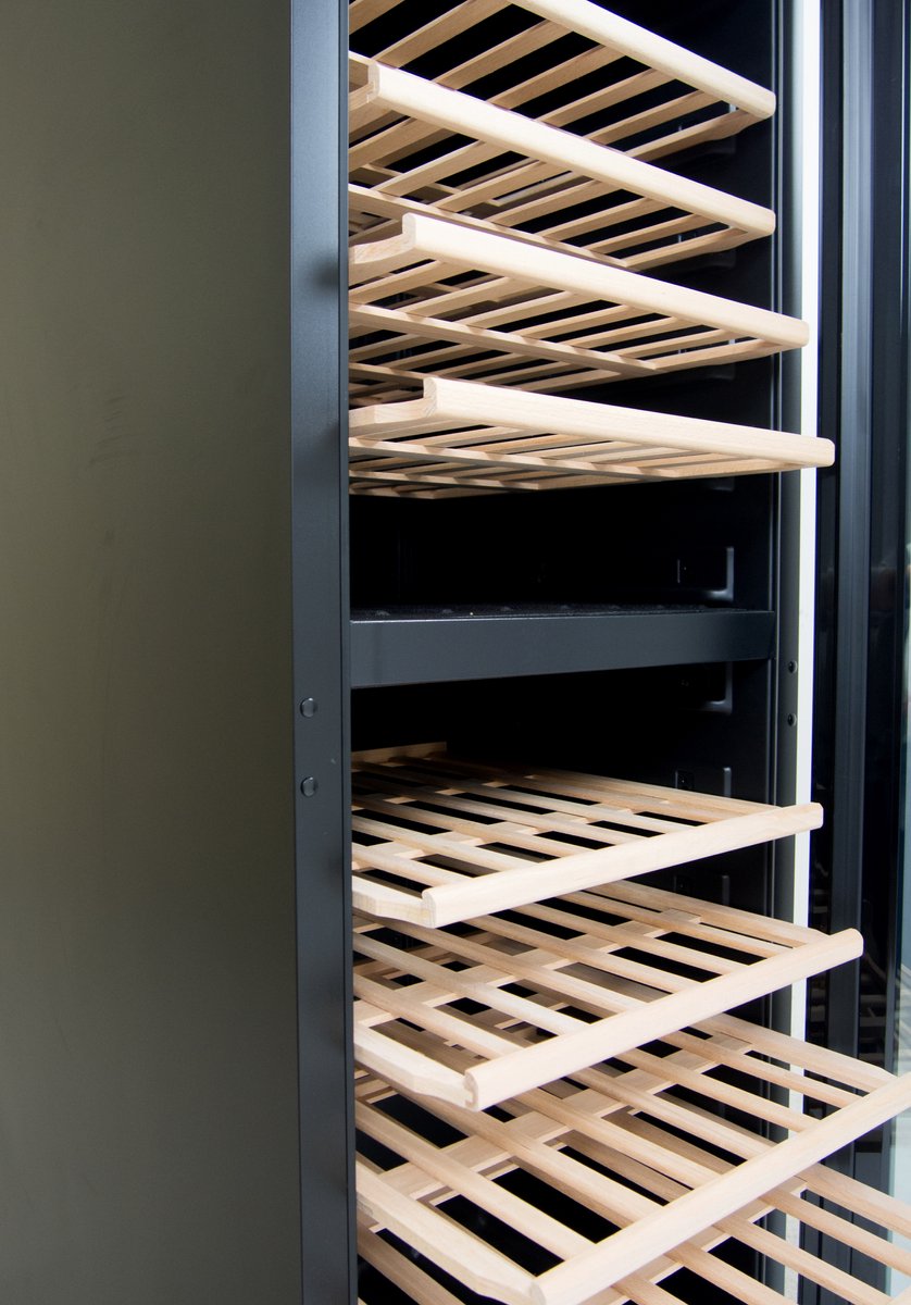 Saro Wijnkoelkast 162D Vrijstaand Zwart 154 Flessen - afbeelding 3