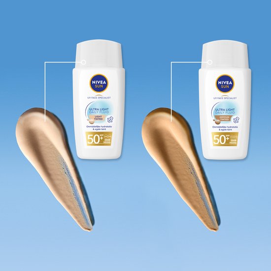 NIVEA SUN UV Face Daily Fluid Zonnebrand Gezicht SPF50+ - Medium Tinted - Zonnebrandcrème - 40ML