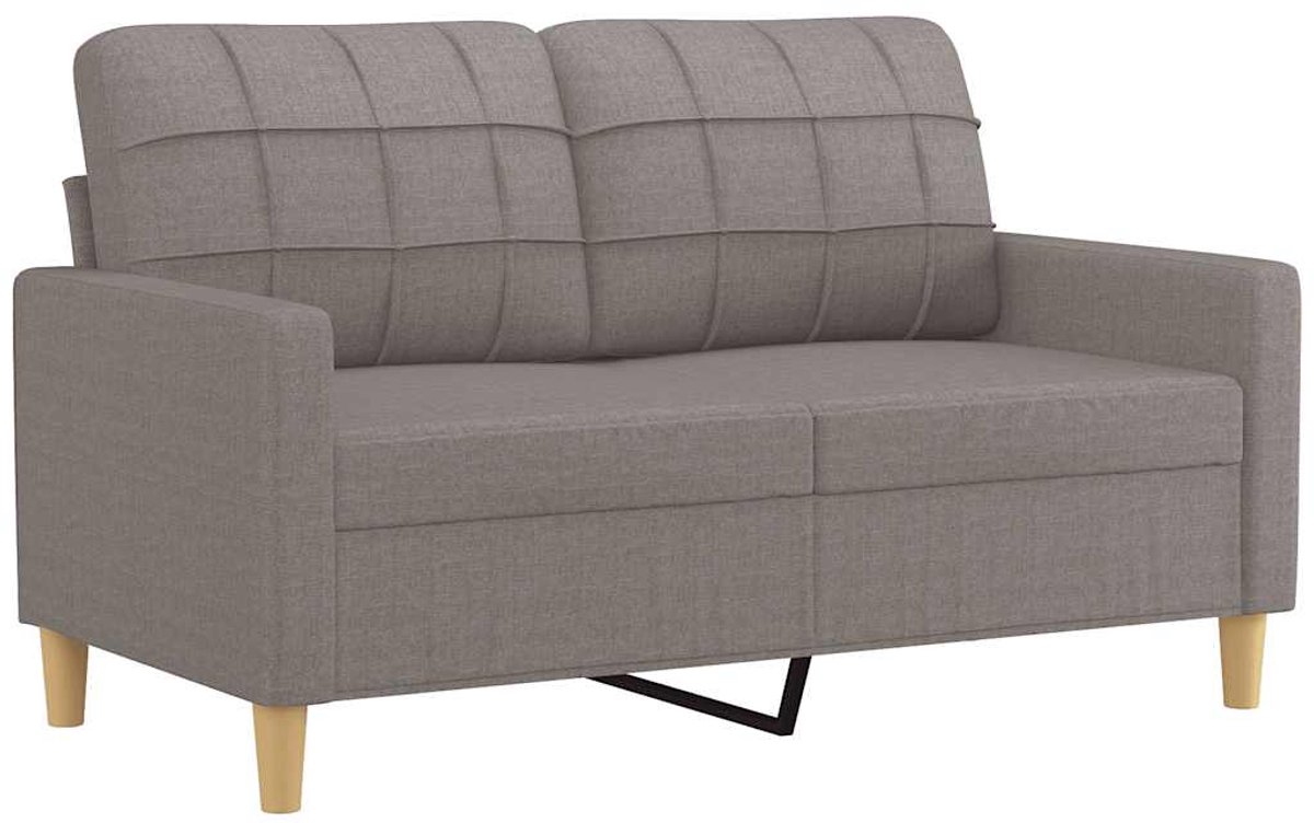 vidaXL Tweezitsbank - 120 - cm - stof - taupe