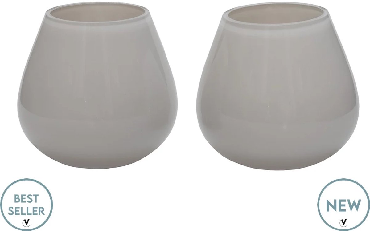 Waxinelichthouder Tasman | XS | Ivory | Set van 2 | Ø12,5 x H11,5 cm