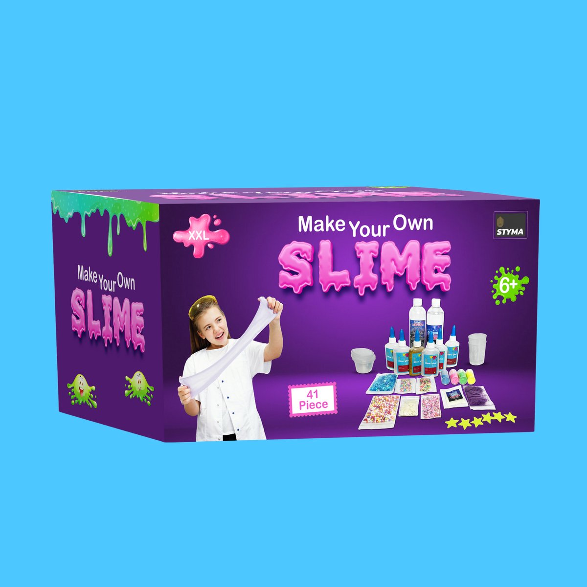 Styma - Slijm Maken - Slime - Slijm - DIY Pakket - Squishy Maker - Slijm Set - Glow in the Dark - Knutselen voor kinderen - Knutsel pakket - Sensorisch - 41 Pcs — afbeelding 10