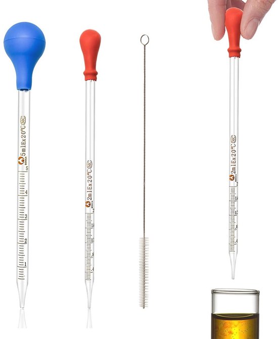 5 ml glazen pipet glas deelstreep druppelpipet lab dropping pipetteren blauwe rubberen kop pipet pipet glas grote vloeibare pipet druppelpipet druppelpipet voor laboratorium school