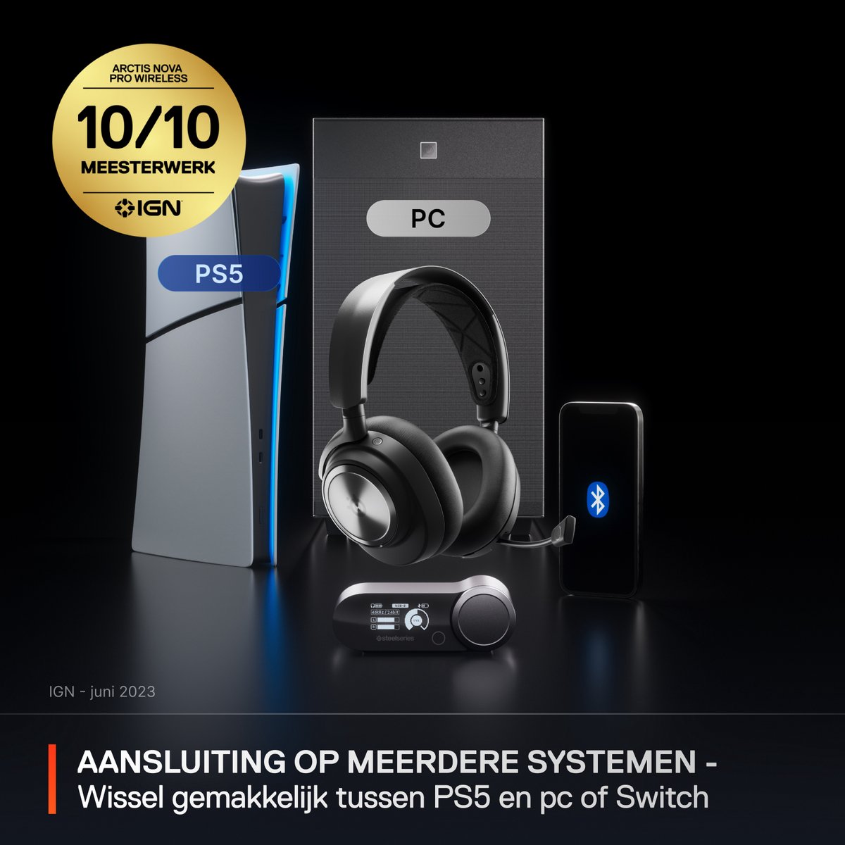 SteelSeries Arctis Nova Pro - Draadloze Gaming Headset - PC, PS5/PS4 & Switch thumbnail 5