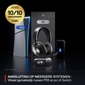 Gaming headset met PS5 en PC/Switch consoles, inclusief mobiele telefoon.