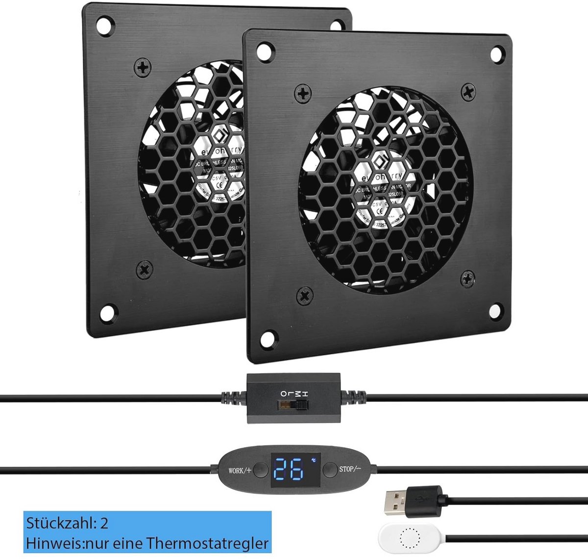 Moderne 80 mm Digitale Temperatuurgestuurde Ventilator met Stil Systeem voor Thuisbioscoop