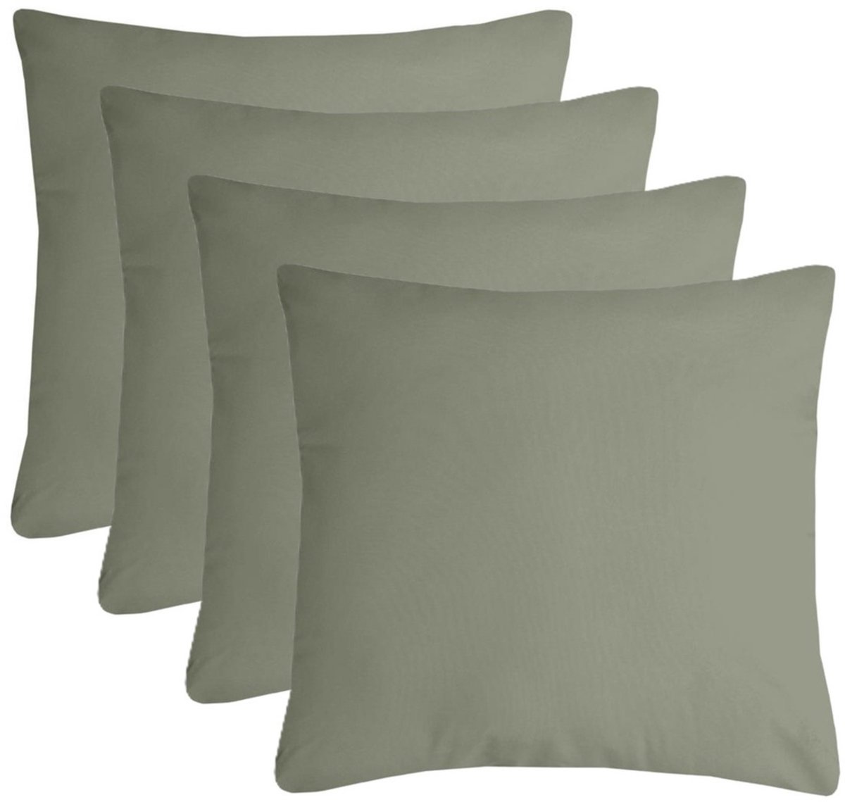 Stof Textile sierkussen Nelson - 4x - groen - 40 x 40 cm - bank kussens - zitkussens - binnen/buiten - polyester