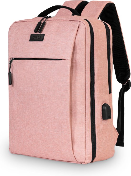 ZILOU® Rugzak - 30L - 15,6 inch Laptop Rugtas - Schooltas - USB Poort - Waterafstotend - Dames en Heren - Roze