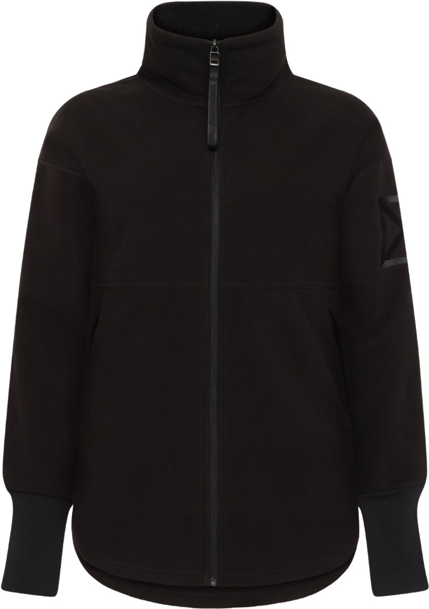 Didriksons Ronja Fleecevest Dames Lange rits fleece Zwart