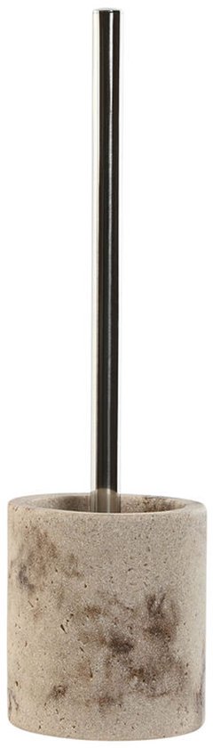 Brosse WC Home ESPRIT Crème Argent Résine Polyéthylène 10,5 x 10,5 x 37 cm