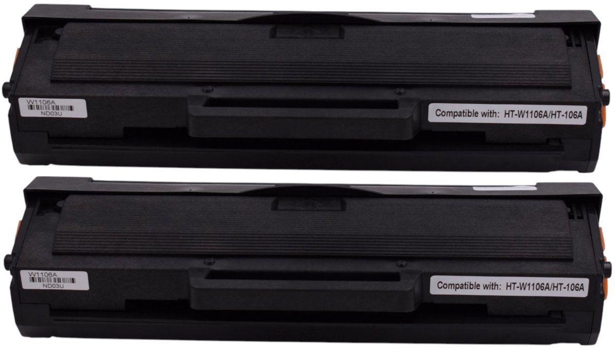 KATRIZ® huismerk toner W1106A (HP106A) Zwart - 2 stuks - 1000 Pagina's per toner | Geschikt voor HP Laser 107a / Laser 107w / Laser MFP 135a / Laser MFP 135w / Laser MFP 137fnw