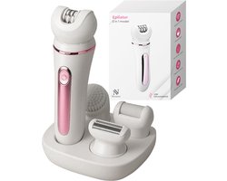 Nuvance Epileerapparaat Dames - Epilator 5-in-1 - Ladyshaves voor Vrouwen - Epilators - Ladyshave - Waterproof - Usb - Wit/Roze
