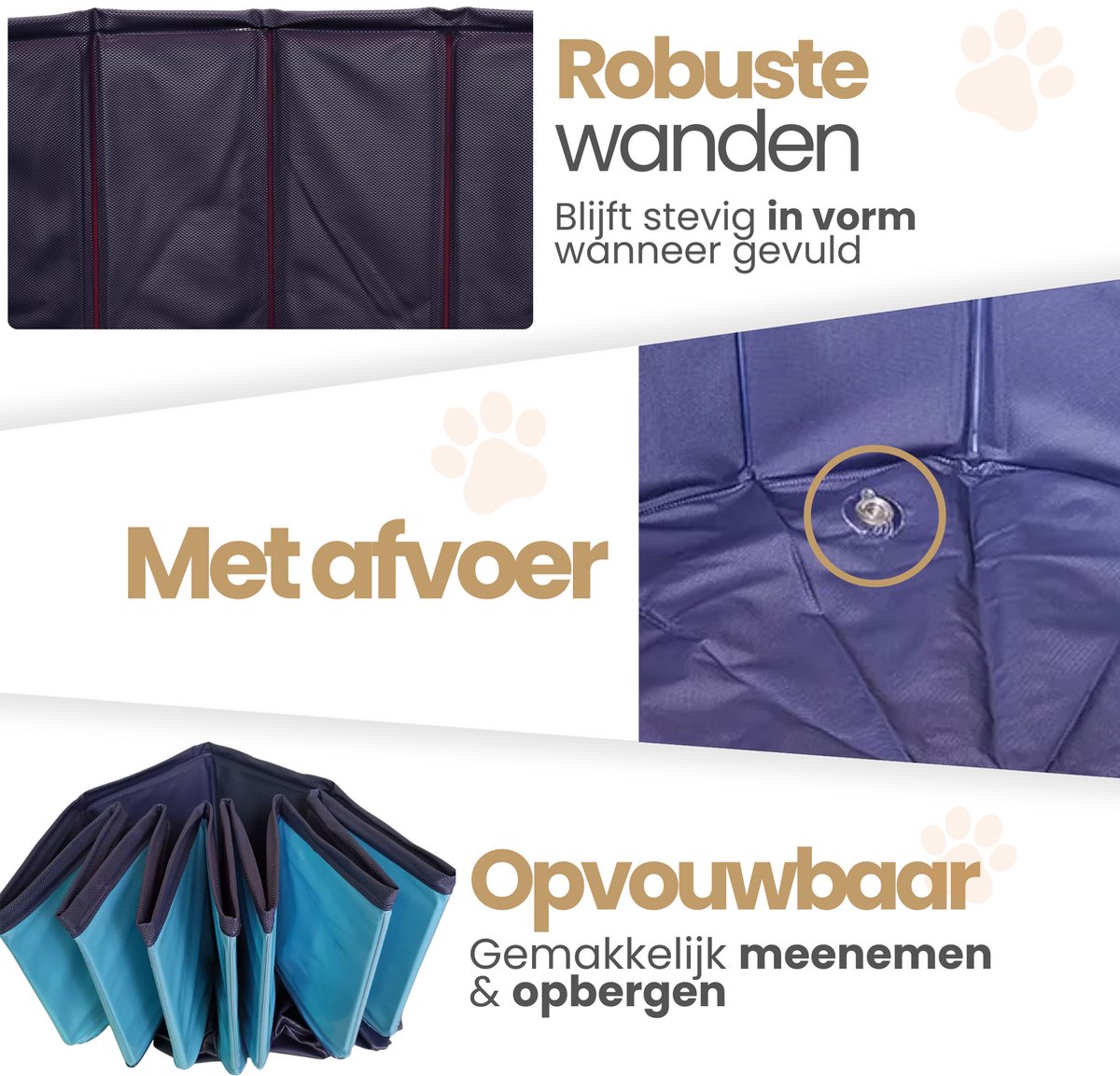 Dogs&Co® Hondenzwembad 120x30 cm Blauw - Zwembadje voor huisdieren - Honden zwembad - Hondenbad - Bad voor Honden en kinderen - Opzet zwembad - 120x30cm - Blauw thumbnail 3